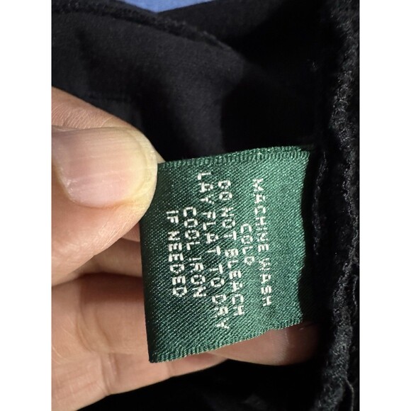 Y2k Lauren Ralph Lauren LRL Velvet Pants Black Blueish Soft‎ Velour Womens Sz12 - Picture 2 of 7